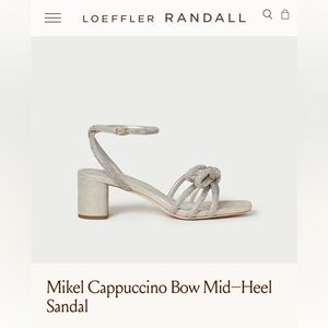 NWT Loeffler Randall Mikel Cappuccino Bow Mid-Heel